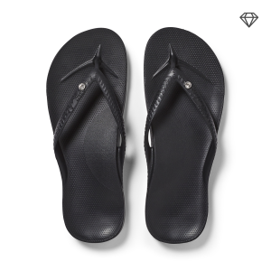 Arch Support Flip Flops – Classic – Crystal Black